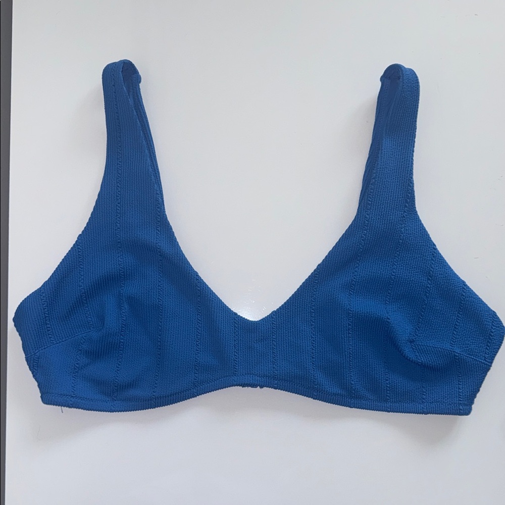 aerie Blue Textured Bikini Top